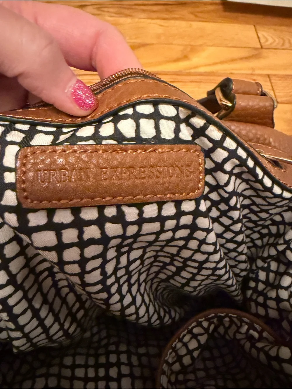 Urban Expressions Cognac Pebbled Hobo Satchel